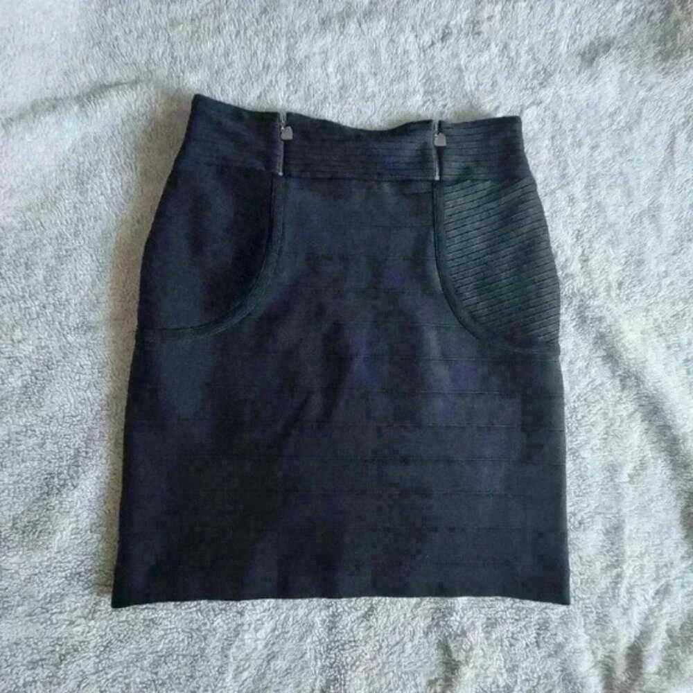 Joseph Ribkoff Black Dark Academia Bandage Skirt  Made in Canada Office Size 12